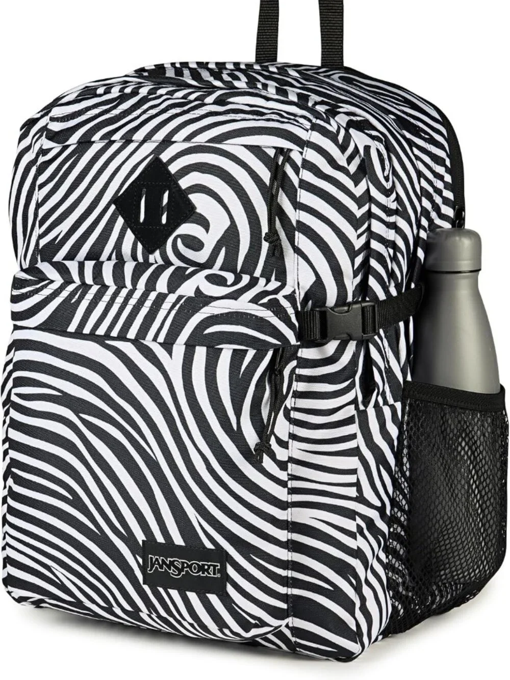 Main Campus Jansport BackPack-Surreal Swirls, black & white, large